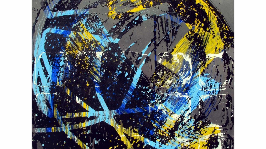 Jorge Enrique, Metallica 1203, Technique mixte sur aluminium 30x30x4cm