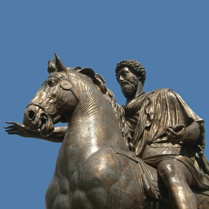 Réplica de estatua ecuestre de Marco Aurelio, Piazza del Campidoglio, Roma, Italia