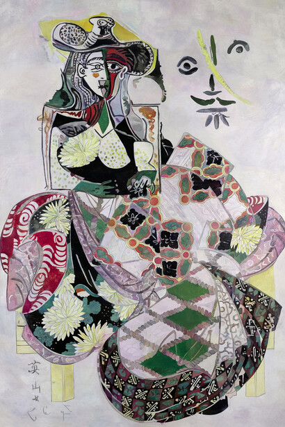 Wolfe von Lenkiewicz, The flower Girl, 2015, Oil on canvas, 300 x 200 cm (118.1 x 78.7 in)