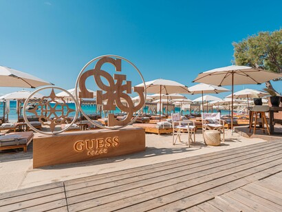 Guess Beach Club in Mykonos, Greece