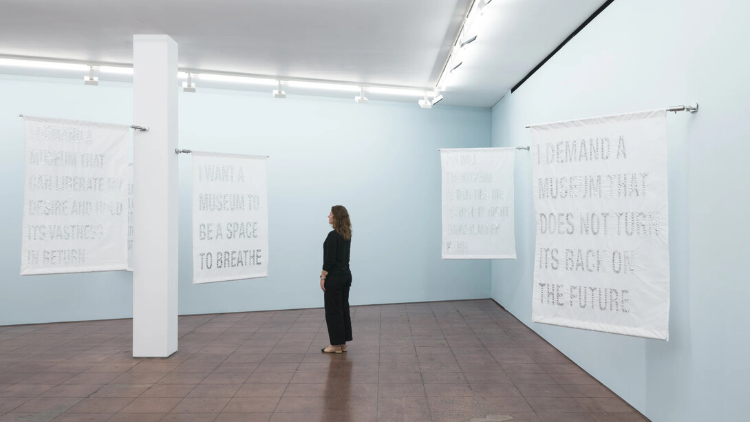 Andrea Geyer, Manifest, exhibition view. Courtesy of Hales Gallery