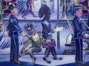 Denzil Forrester, Brixton blue (detail), 2018. Courtesy of Pippy Houldsworth Gallery