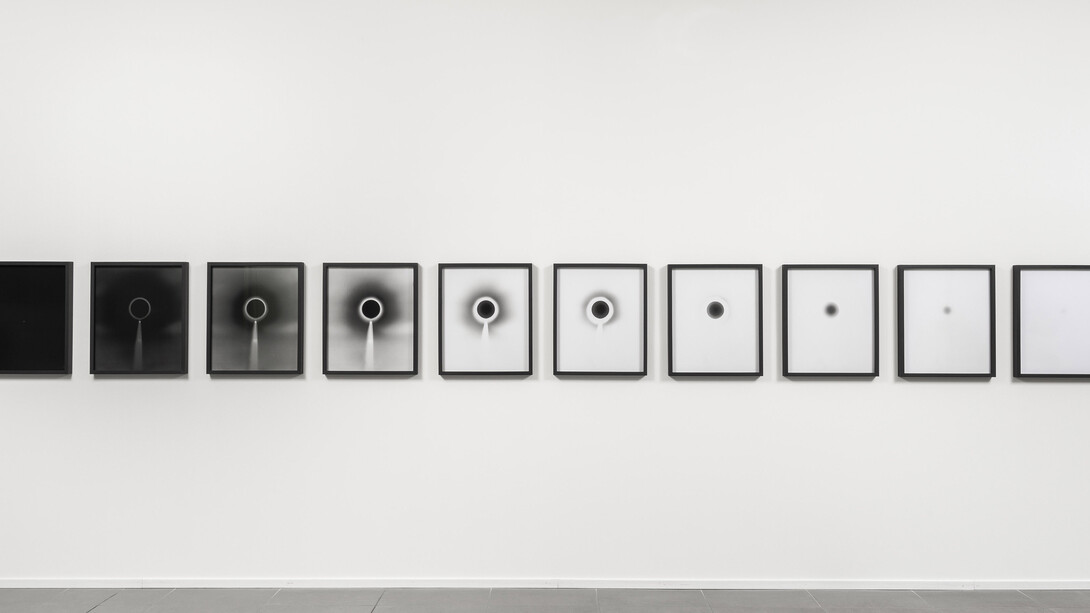 Elia Cantori, Untitled (Deep Vision), series of 10, direct impression on light-sensitive paper / serie di 10 fotogrammi, impressione diretta su carta fotosensibile, cm 51 x 61 each, 2019, ph. credit Cosimo Filippini, courtesy CAR DRDE and UNA