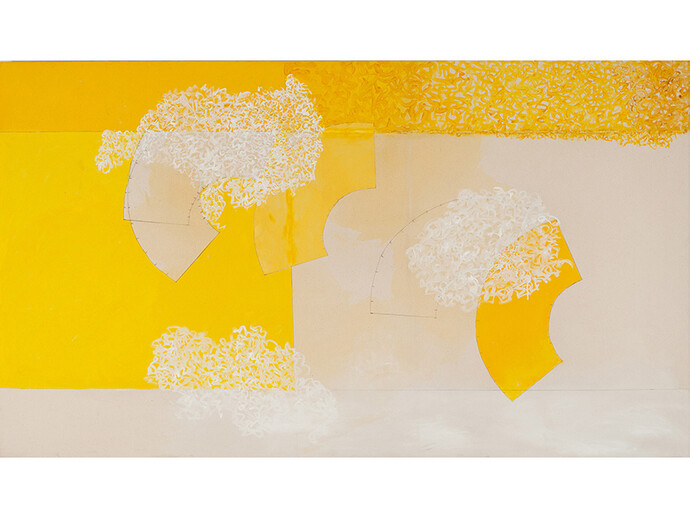 Denise Green, Stillness, 2014, acrylic and pencil on canvas, 48 x 84 inches