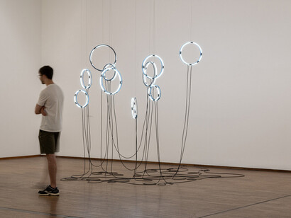 Brigitte Kowanz, Light is what we see, exhibition view. Courtesy of Albertina Museum