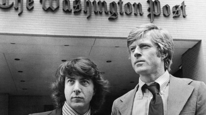 Dustin Hoffman y Robert Redford en "Todos los hombres del presidente"