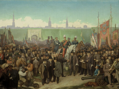 Julius Gottfried Siegmund, Ceremonious commencement of dismantling Riga’s ramparts on 15 November 1857, late 19th cent. Courtesy of Museum of the History of Riga and Navigation