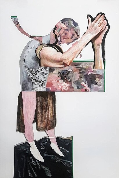 Rachele Moscatelli, Omaggio a Carol, 2020, 100x70 cm, mista su carta