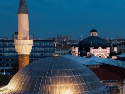 ‘The triangle of tolerance’ in central Sofia: a mosque, a synagogue, a Catholic and several Orthodox churches coexist within a square mile. Courtesy of the National Gallery