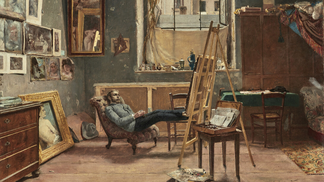 Kalman Dery, The painter’s studio (detail), 1883. Courtesy of Leighton House