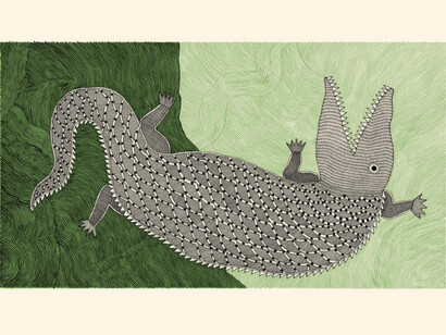 Dal libro "Vite d'acqua", Salani, illustrazioni di Rambharos Jha arte Mithila (Bihar, India nordoccidentale)