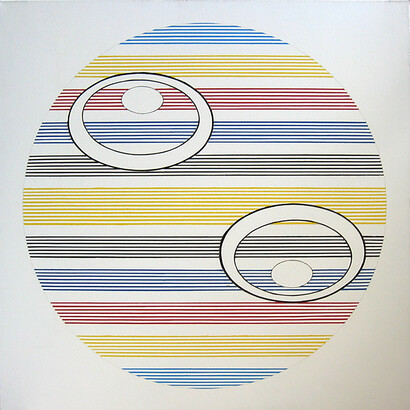 Nassos Daphnis, EME 8-94, 1994, Acrylic on Canvas, 35" x 35"