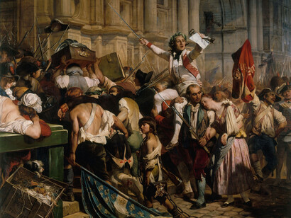 Paul Delaroche, Los conquistadores de la Bastilla frente al Hotel de Ville en 1789