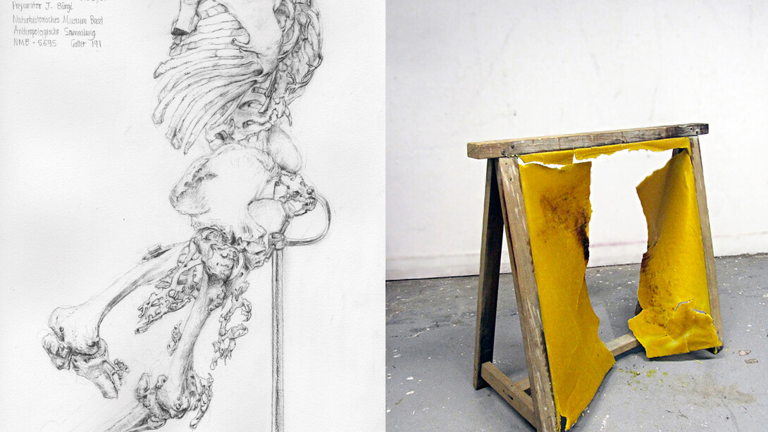 Lucy-Lyons, drawing, Emma-Bourgin, wood and beeswax installation