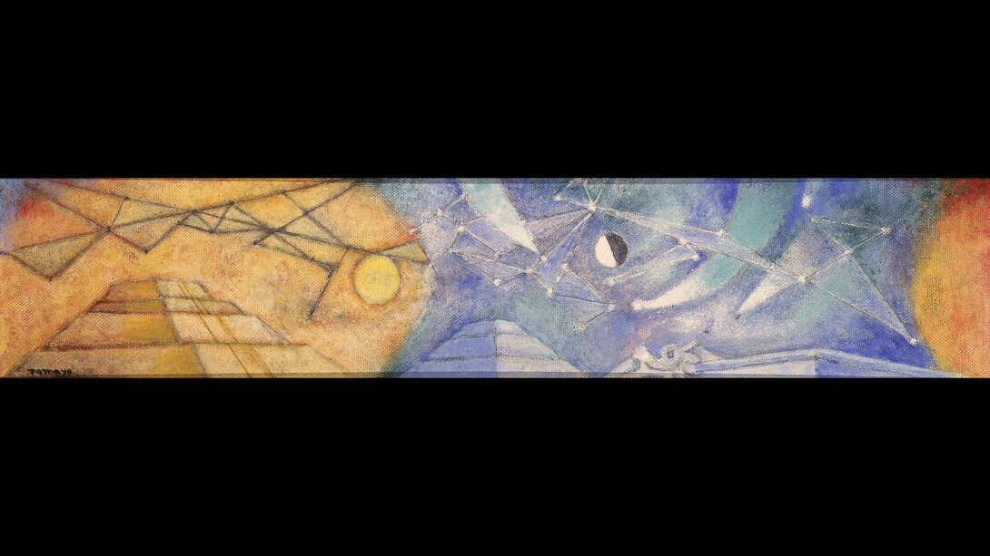 El día y la noche, en las pirámides del sol y de la luna, s.f.
 
Colección Pérez Simón, México
© D.R. Rufino Tamayo/Herederos/ México/2019/Fundación Olga y Rufino Tamayo, A.C