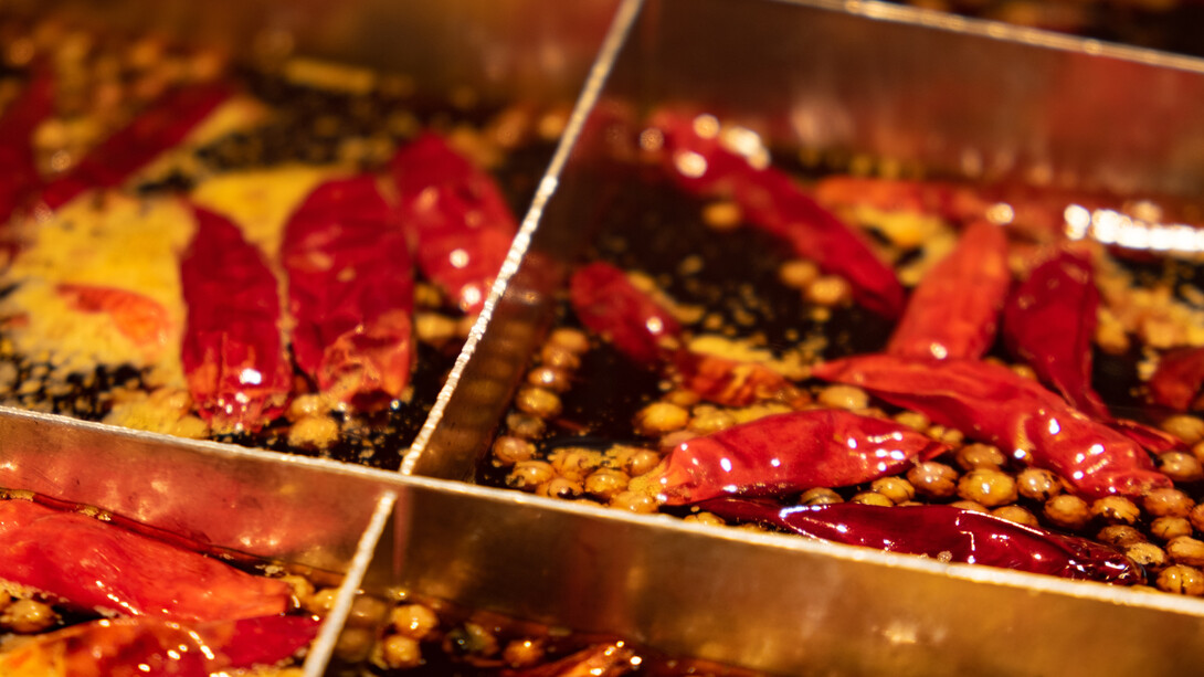 Hot pot from Sichuan, China is always spicy