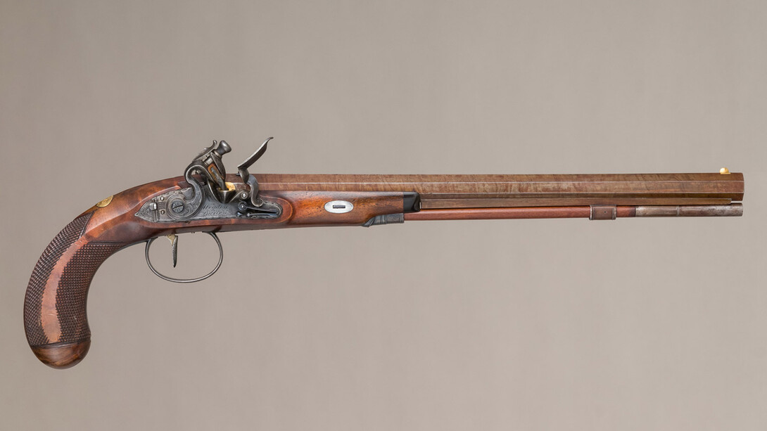 Flintlock pistol with case and accessories. Made by Wogdon & Barton (British, London 1795–1803). British, London, ca. 1800. The Metropolitan Museum of Art, Purchase, Rogers Fund, 1937 (37.154.3a–g)