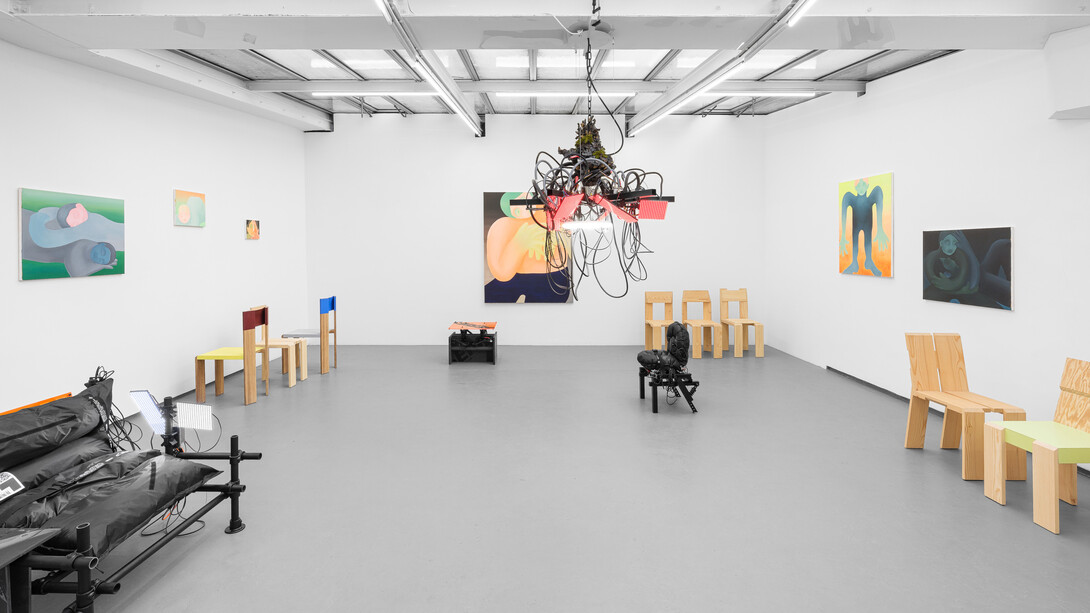 Camille Cottier,
Jean-Baptiste Durand and Patrick de Glo de Besses, Et pourquoi pas...exhibition view. Courtesy of Galerie Philippe Valentin