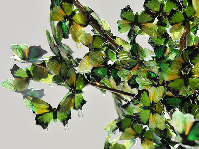 Annalù Boeretto, N.E.S.T. (Never Ending Summer Tree), vetroresina, carta, radici, inchiostri, cm 40 x 40 x 83, 2017