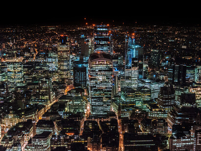Vista aérea de la ciudad de Londres en Reino Unido