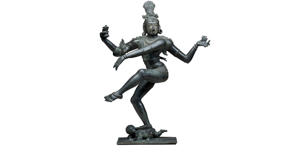 Shiva Nataraja, Indian, Tamil Nadu, 13th century, Chola period (ca. 890-1279).
Bronze, 34 1/4 x 27 1/2 x 13 inches. Purchase: William Rockhill Nelson Trust, 34-7. Gallery 228.