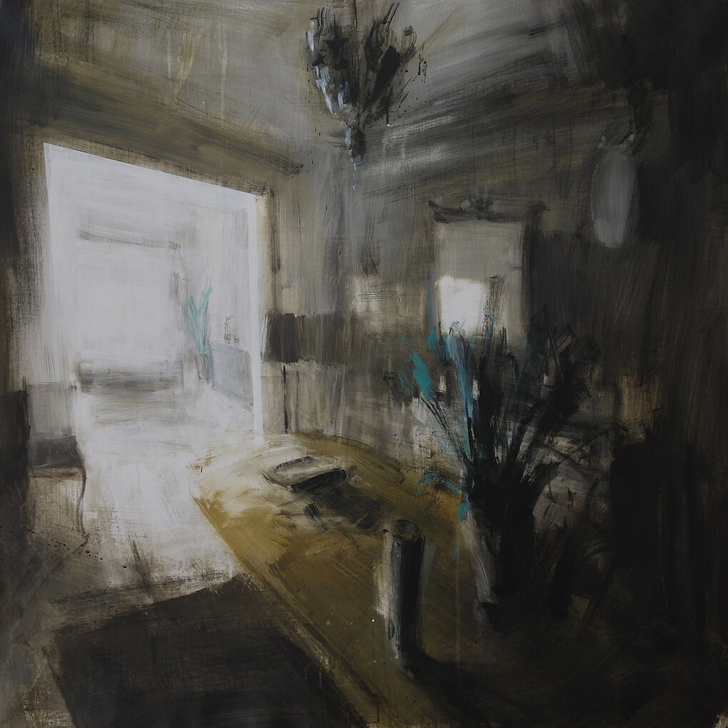 Tina Sgrò, Tavolo, Acrilico su tela, 100 x 100 cm, 2014