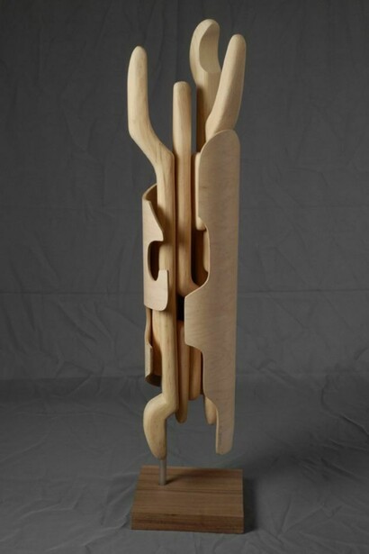 Jeremy Comins, Unfolded #14, 2013, Wood, 42” x 8” x 8”