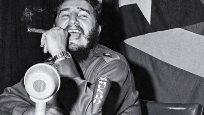 Fidel Castro during a press conference