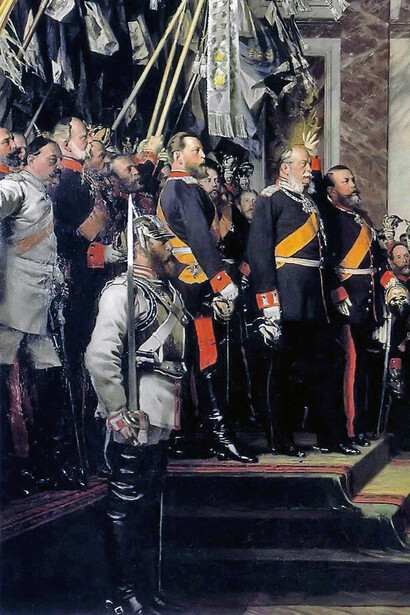 Anton von Werner, Proclamación del Imperio Alemán en el Salón de los Espejos de Versalles (detalle), 1895