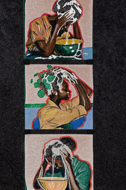 Akea Brionne, What washing cannot remove (detail), 2025. Courtesy of Lyles & King 