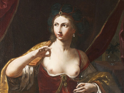 Elisabetta Sirani, Cleopatra, particolare
