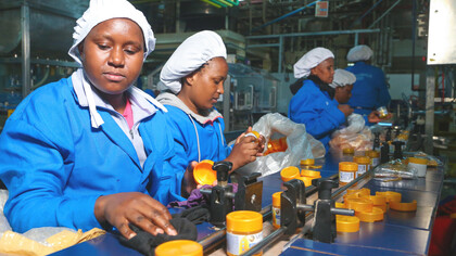 Migrant women collaborate in a shared workspace, pooling their skills and efforts to meet production goals while fostering a sense of community and mutual support