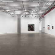 Noel W Anderson, Courtside sermon, exhibition view. Courtesy of Harper’s Chelsea 512