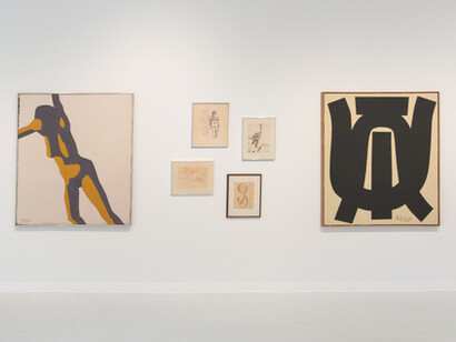 Various artists, A eye — Curated by artistic intelligence, exhibition view. Courtesy of Russo Lee Gallery