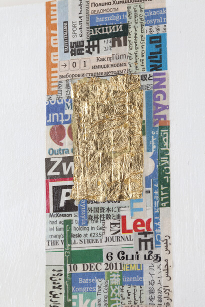 Orioli golden share 2015 tecnica mista 40x40 dettaglio alta