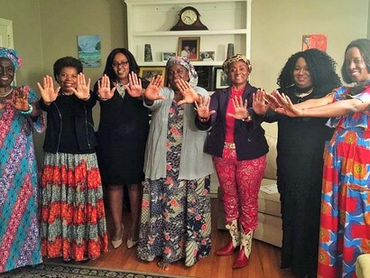 Supporters of the campaign #PressforProgress