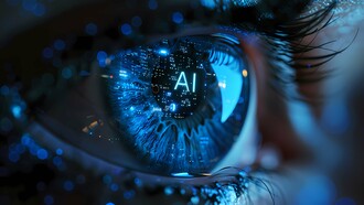 The word AI reflected in an eye, representing South Africa’s growing vision for an AI-driven future