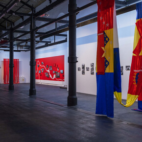 Various artists, Installation view Spazi di resistenza, Mattatoio di Roma, Padiglione 9B. Courtesy Latitudo Art Projects © Monkeys Video Lab