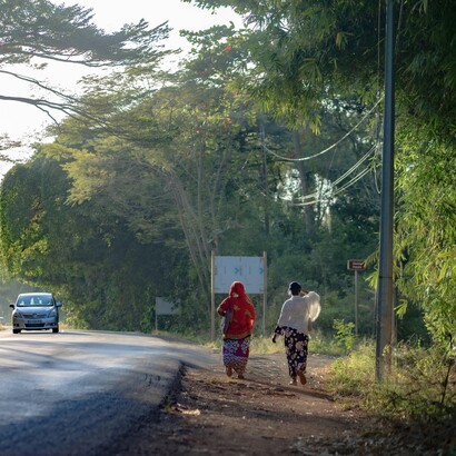 Mayotte a connu, au début des années 2020, la plus forte densité de population de la France d'outre-mer
Route Panoramique à Dembéni, Mayotte