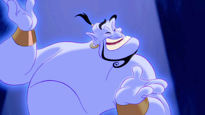 Il Genio della lampada in Aladdin, cartone animato disney, 1992