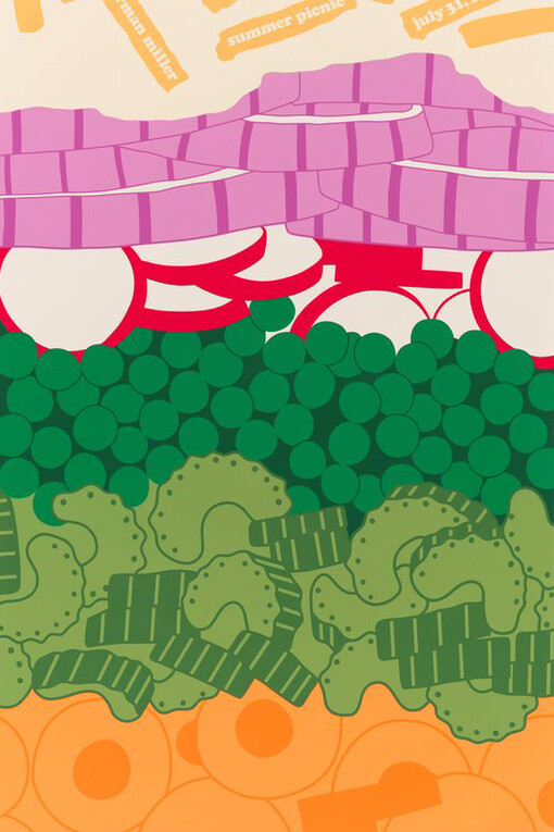 Stephen Frykholm, Herman Miller Summer Picnic poster, 1982; San Francisco Museum of Modern Art, gift of Stephen Frykholm and Nancy Phillips; © Stephen Frykholm; photo: Katherine Du Tiel