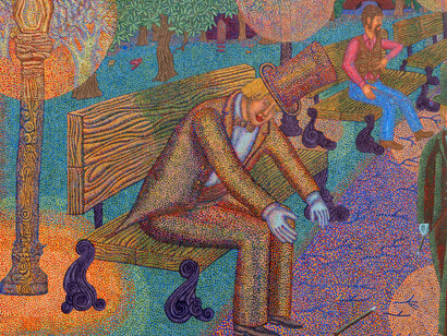 Nate Plotkin, Magician in the park, 2025. Courtesy of Shrine Gallery