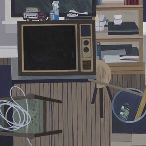 Ann Toebbe
John's Two TVs
2016
Gouache on panel - cm. 45.7x50. Detail 

