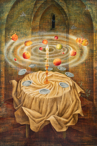 Remedios Varo, Naturaleza muerta resucitando, 1963, oil on canvas, 110x80 cm. Courtesy of Gallery Wendi Norris, San Francisco