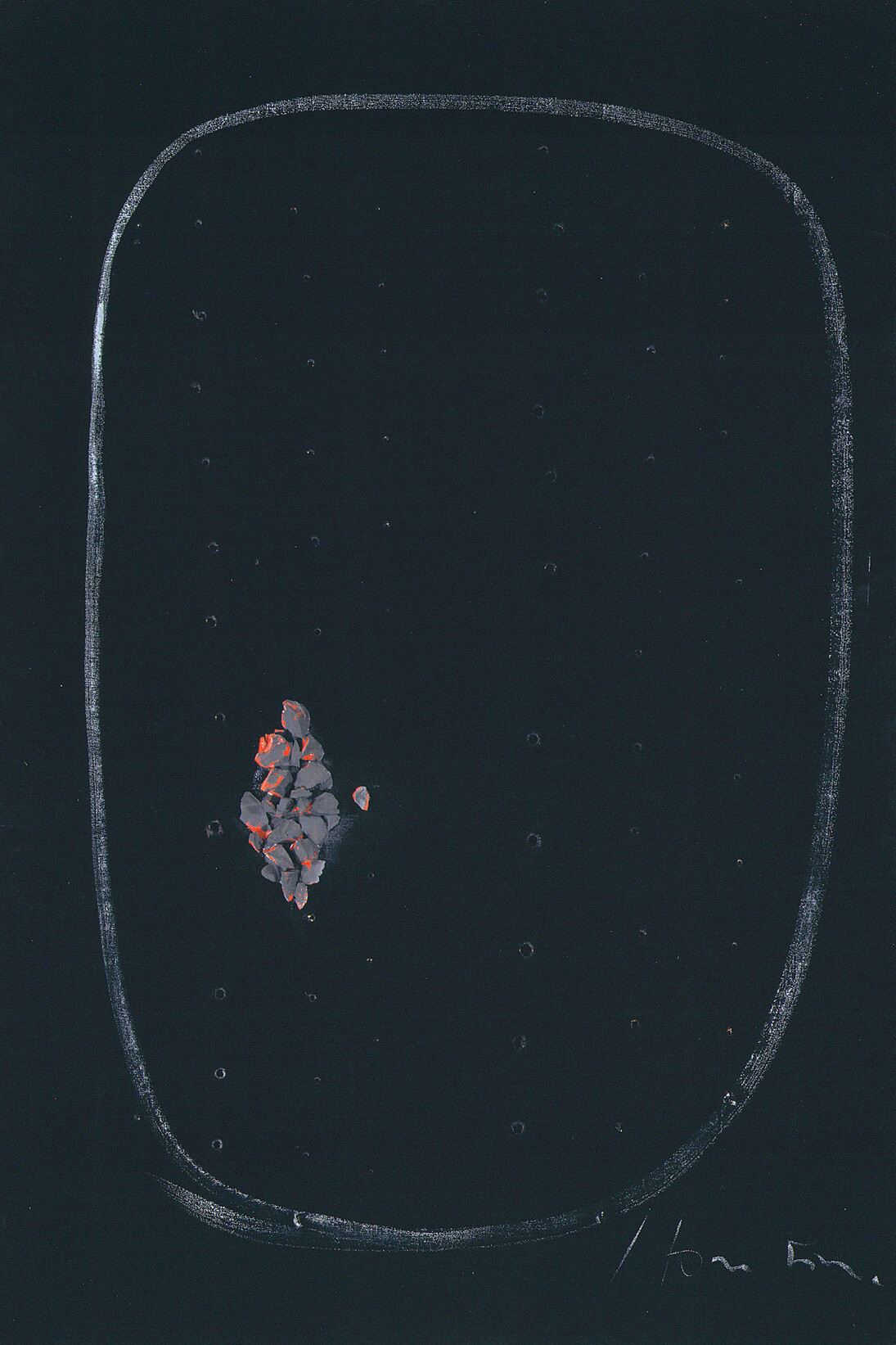 Lucio Fontana, Concetto spaziale, 1956, Greased pastels, glass, velvet, pasted on wood, 97 x 67 cm / 38.2 x 26.4 in, Courtesy Tornabuoni Art, London