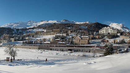 Panoramic view of St. Moritz in winter