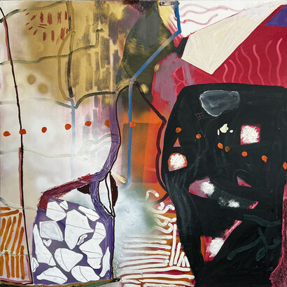 Michael Frank Blair, 3-23, 2015, oil & spray enamel on canvas, 46x46 inches. Courtesy the artist and Conduit Gallery