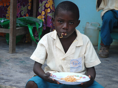 Niño en el centro de formación IDAV. Douala, Camerún. Foto: Javier Andrés Beltrán
