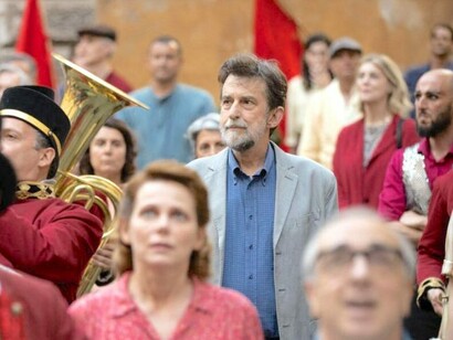 Nanni Moretii em cena do filme 'O Sol do Futuro'