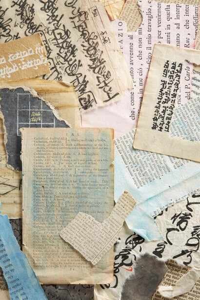  Collage materials from Lenore Tawneyʼs studio. John Michael Kohler Arts Center Collection, gift of the Lenore G. Tawney Foundation and Kohler Foundation Inc. Photo: Rich Maciejewski, 2018.
